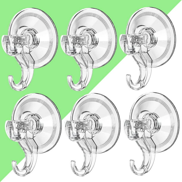 Heavy Duty Vacuum Suction Hanger for Halloween Christmas Decorations Window LUXEAR Suction Cup Hooks- 6 Pack Reusable Suction Hooks- Powerful Waterproof Shower Hooks for Bathroom Wreaths Towel 